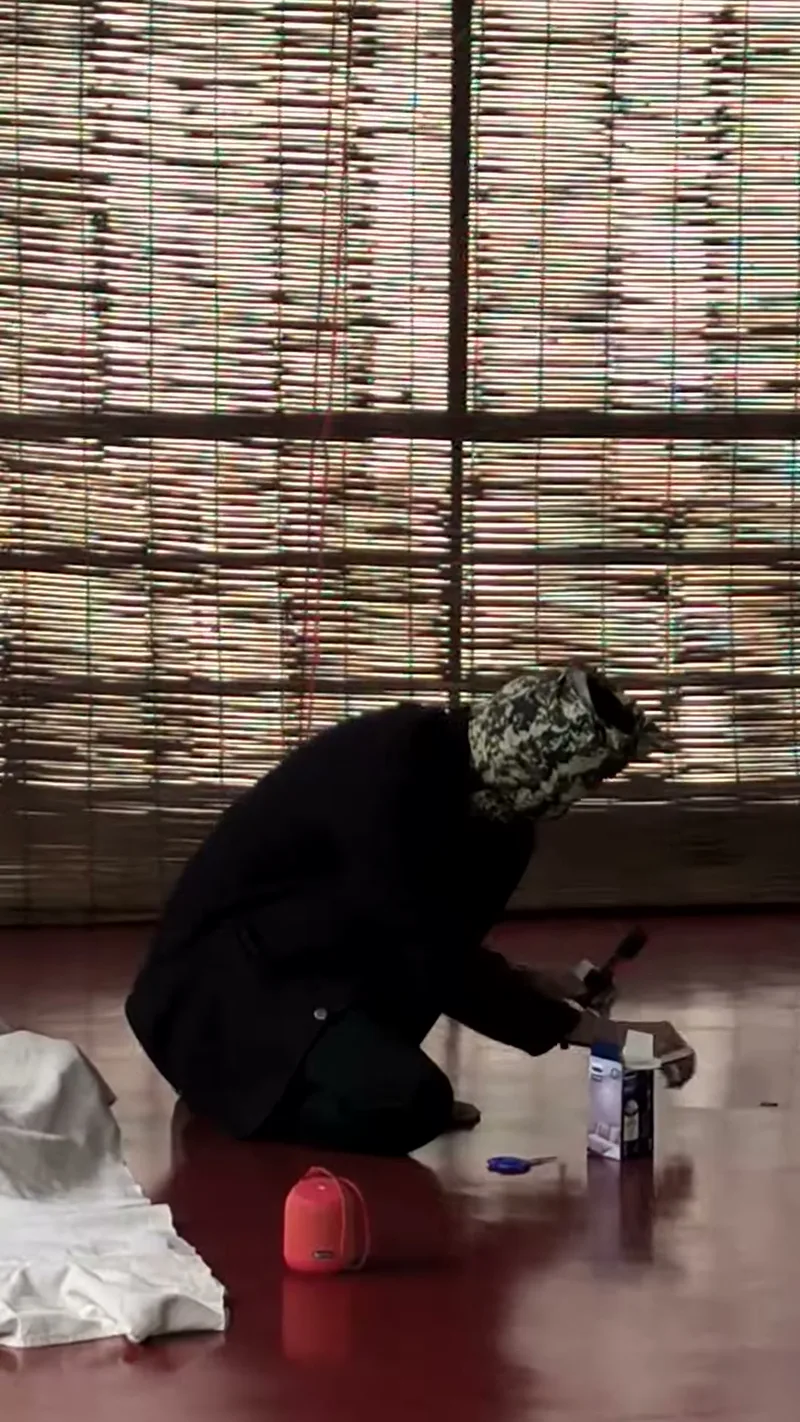 The Red Button Theory: An actor embodying Death in The Red Button Theory — performance video still